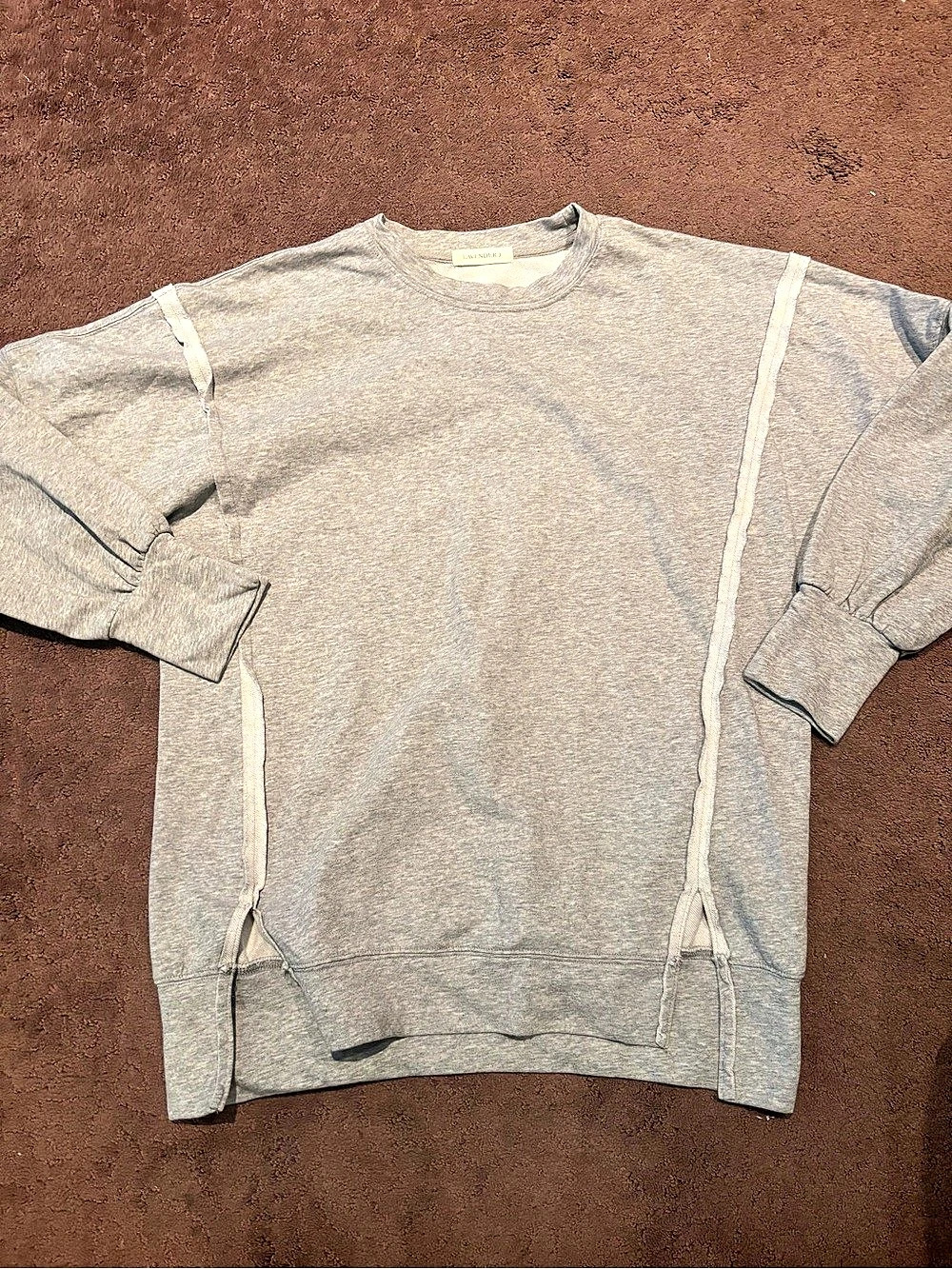 LAVENDER J Gray Sweatshirt Size Small